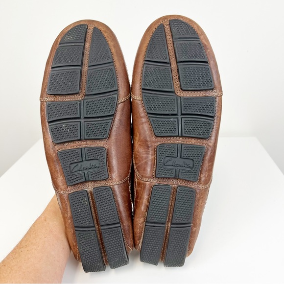 Clarks Ashmont Way Brown Cognac Leather Driving Loafer 9.5 M - Picture 5 of 11